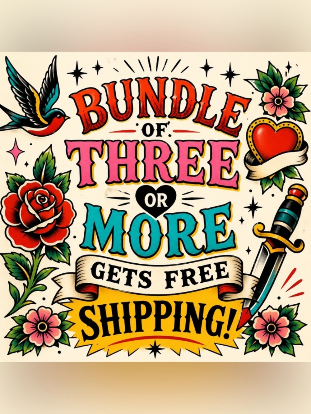 Bundle 3 or more items and I'll give you free shipping!